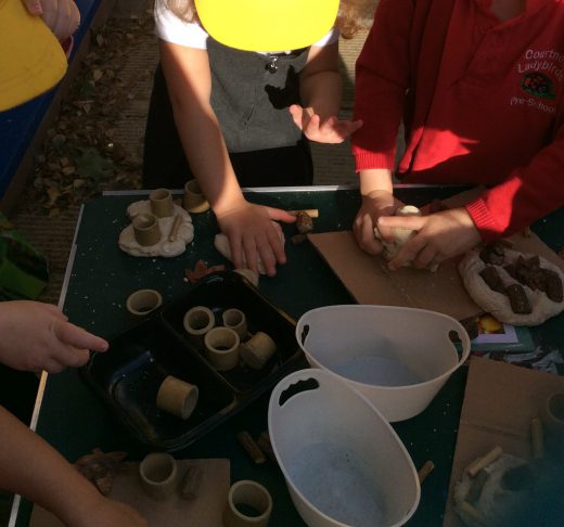 Playing Bamboo Dough Bristol Preschool